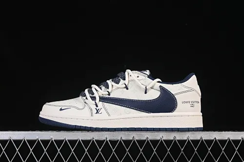 All categories Air Jordan Jordan series basketball shoes Air Jordan 1 Low High-end customized low-top sneakers Travis Scott x Fragment Design x Air Jordan 1 Low OG SP AJ1 Joe 1 joint off-white midnight blue low-top cultural casual sneakers HT5088-603